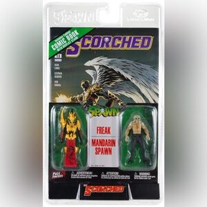 Spawn Page Punchers 2pk Freak & Mandarin Spawn 3in Action Figures & Comic New